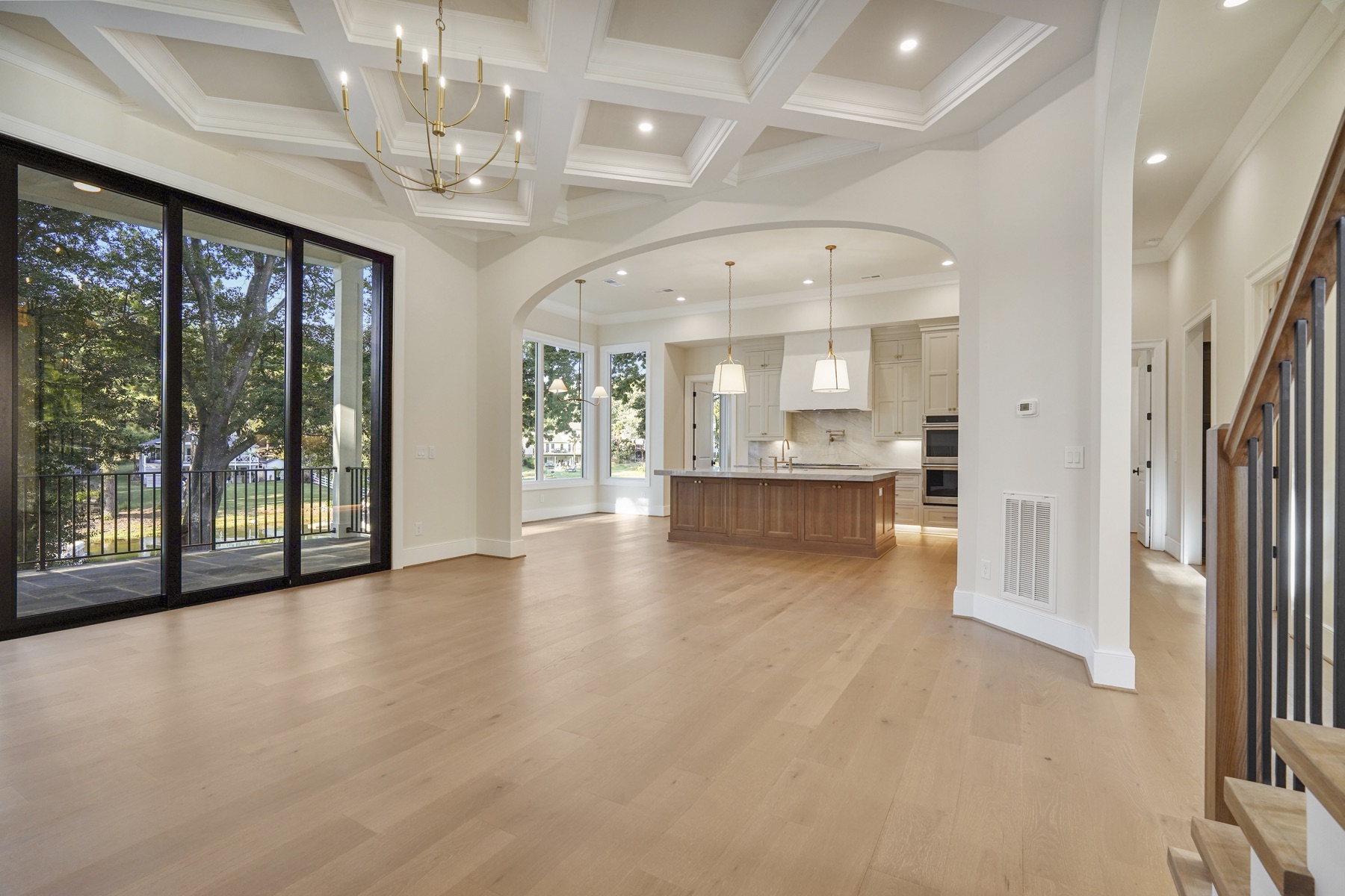 Open living room overlooking the kitchen