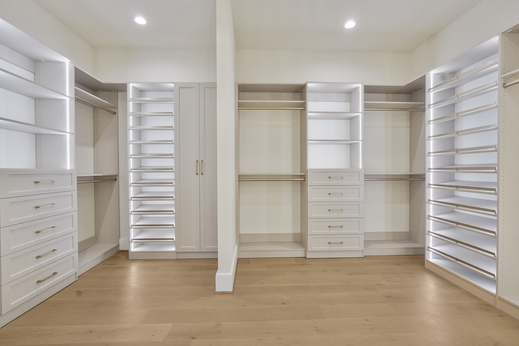 Walk-in closet with built-in shelving
